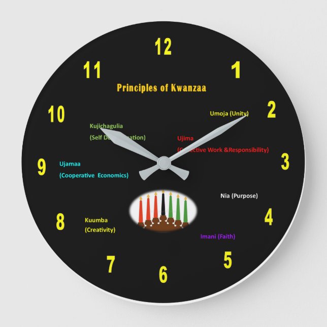 Kwanzaa Wall Clock Stor Klocka (Framsida)