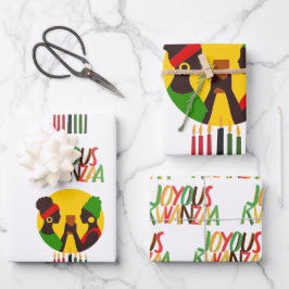 Kwanzaa Wrapping Papper Lakan (uppsättning med 3 L