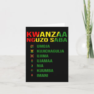 Kwanzaas sju principer - Nguzo Saba Kort