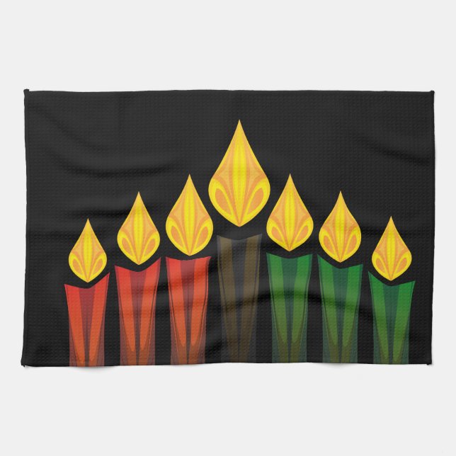Kwanzaja candles kökshandduk (Horisontell)