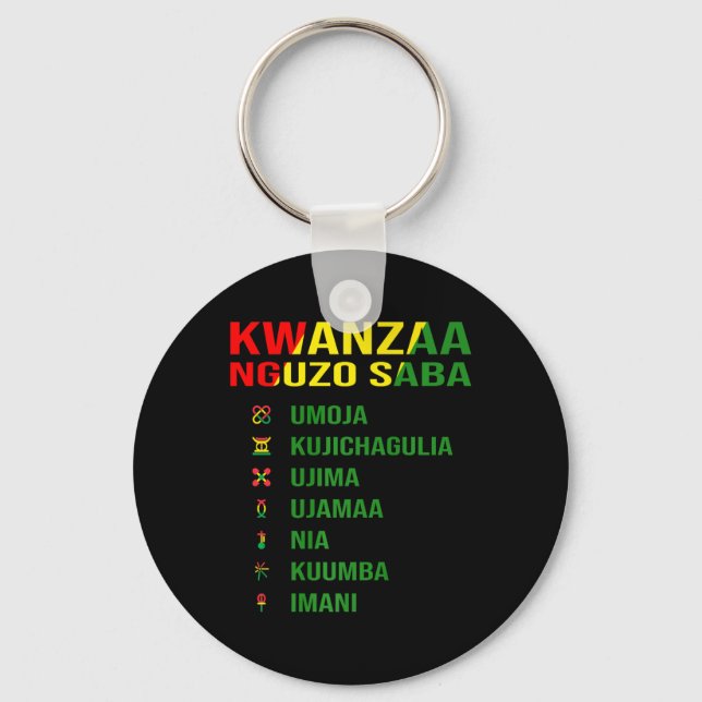 Kwanzas sju principer - Nguzo Saba Nyckelring (Framsida)