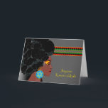 Kwanzukah, Intertron Kwanzaa och Hanukkah Helgkort<br><div class="desc">Joyous Kwanzukkah-hälsningskort. Ett multikulturkort med en afrikansk amerikansk kvinna som bär en stor David-stjärna. Hennes öga är överlagt och ett afrikanskt inspirerat mönster står i bakgrunden. Firar Kwanzaa och Hanukkah tillsammans! Image and verse copyright © Shoaff Ballanger Studios,  2015. Soul syster inslag,  benäget från Vonmega/OpenClipart.</div>