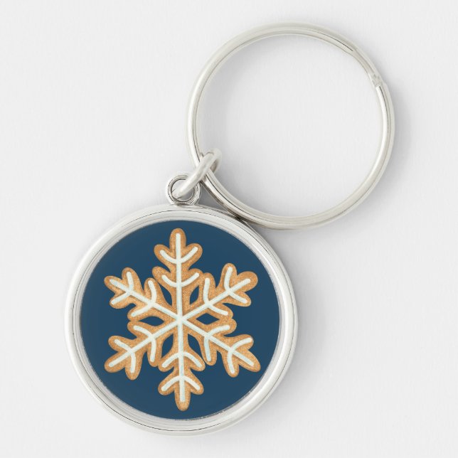 KWhimsical julbakelsesignetui Rund Silverfärgad Nyckelring (Framsidan)