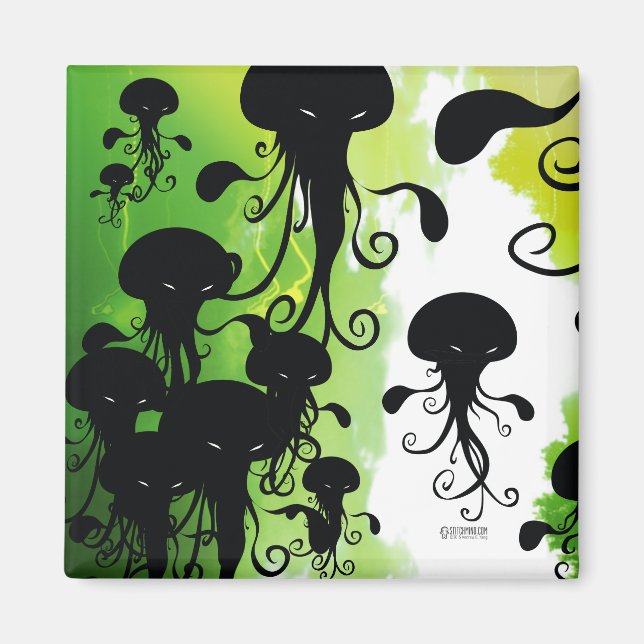 Kwubos magnet spooky jellyfish bläckfisk (Framsidan)