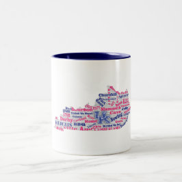 KY Ord Cloud (V1 Rosa) kaffe-mugg Två-Tonad Mugg