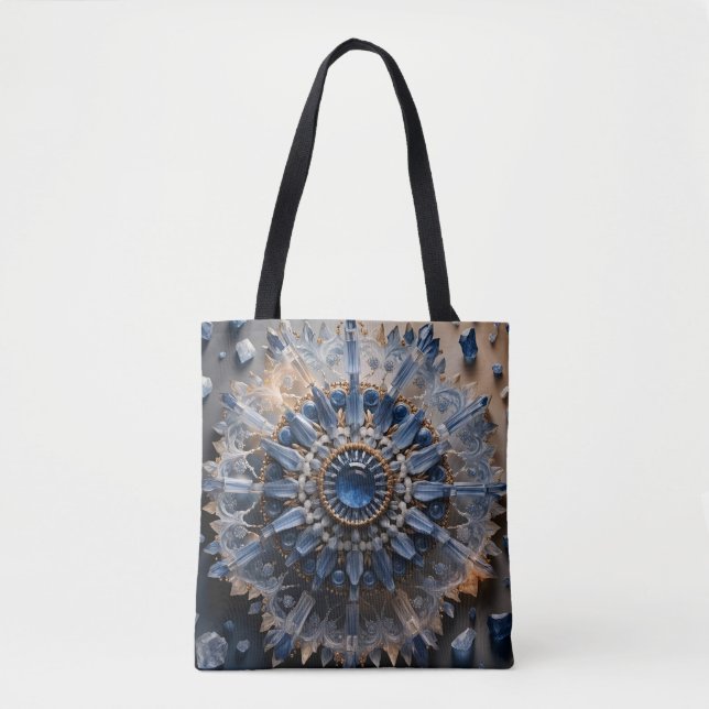 Kyanit Mandala-handväska Tygkasse (Framsida)