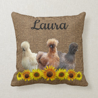 Kyckla ditt namn Silkie Sunblommlap Kudde