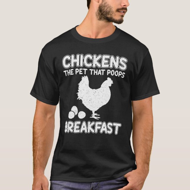 Kyckla som poops frukost Eggs Farmer T Shirt (Framsida)