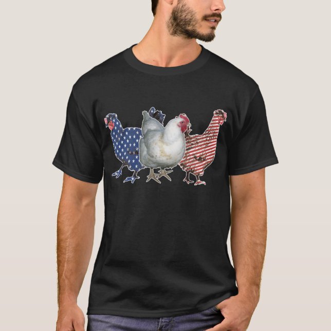 Kyckleri Rött vitt blått amerikansk Flagga Patriot T Shirt (Framsida)