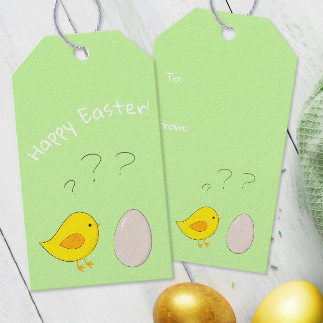 Kyckleriet eller Roligten Egg Påsk tecknad Cute Presentetikett (Skapare uppladdad)