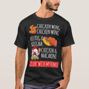 Kyckleriet Vinge Chicken Vinge Hett Hund och Bolog T Shirt