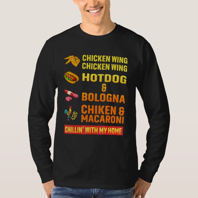 Kyckleriet Vinge Chicken Vinge Hett Hund och Bolog T Shirt (Framsida)
