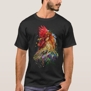 Kycklhöns Hand plockade Vatten Färg Stänk, färgsta T Shirt