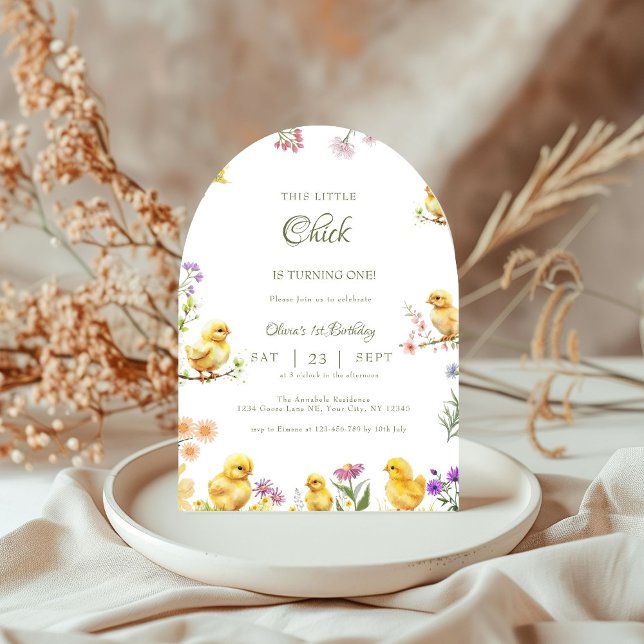 Kyckling 1:a födelsedag Den här Chicken är en föde Inbjudningar (Skapare uppladdad)