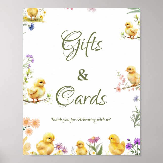 Kyckling 1:a födelsedag Den här Chickens gåva- och Poster (Framsidan)