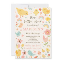 Kyckling 1:a födelsedagarinbjudan