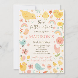 Kyckling 1:a födelsedagarinbjudan inbjudningar