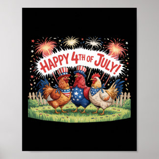 Kyckling 4 juli Bondgård Självständighetsdag Usa B Poster