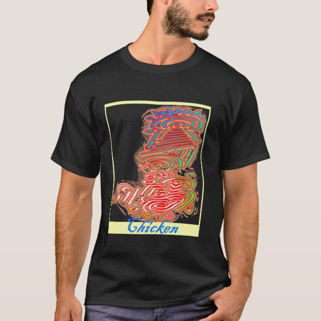 Kyckling Abstrakt Konst Original T Shirt (Framsida)