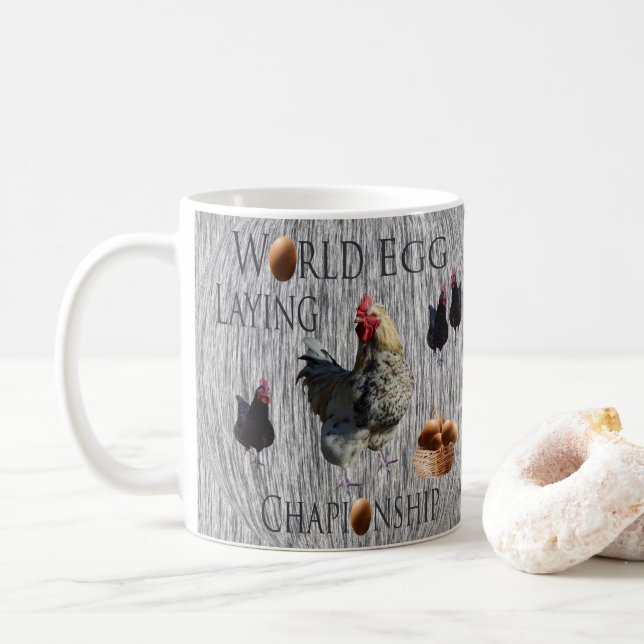 Kyckling äggläggningsmästerskap, kaffemugg (Med munk)