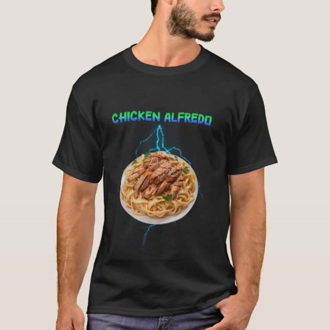 Kyckling Alfredo Meme Bootleg Rap Stil 90-tal Vint T Shirt (Framsida)