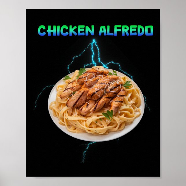 Kyckling Alfredo Meme Bootleg Rap Stil 90tal Vinta Poster (Framsidan)