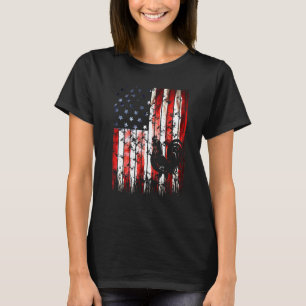 Kyckling amerikansk flagga tupp patriotisk bonde p t shirt