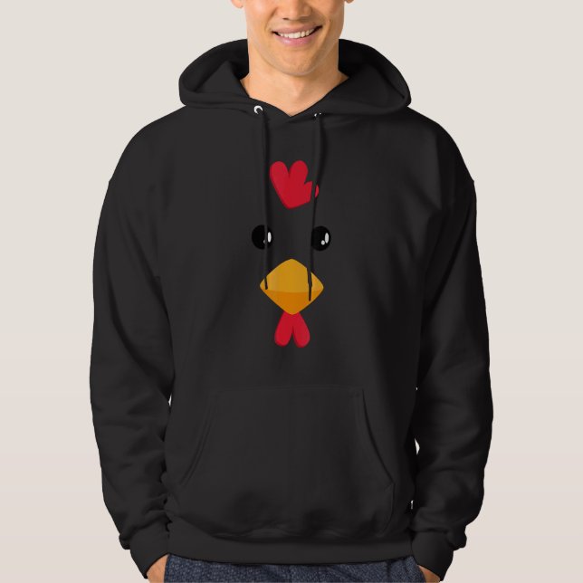 Kyckling ansiktsdräkt  Frukt Halloween Hoodie (Framsida)