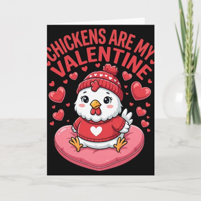Kyckling är min valentine Kycklingälskare Par Kort (Framsida)