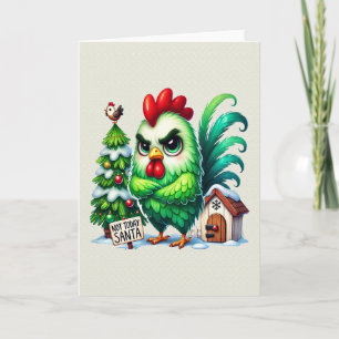 Kyckling av underlig grumpy christmas kort