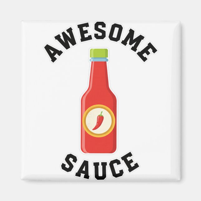 Kyckling Awesome Sauce Flaska  Magnet (Framsidan)