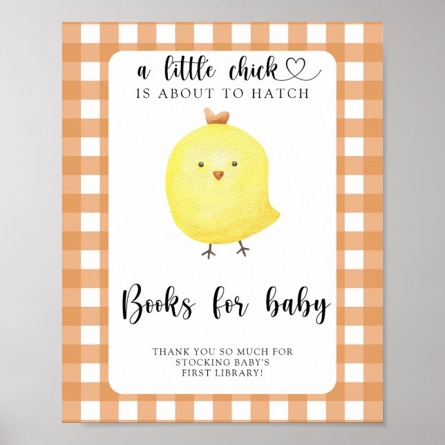 Kyckling baby shower - böcker för bebisen poster (Framsidan)