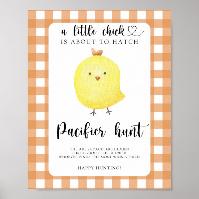Kyckling baby shower Smultronletar spel Poster (Framsidan)