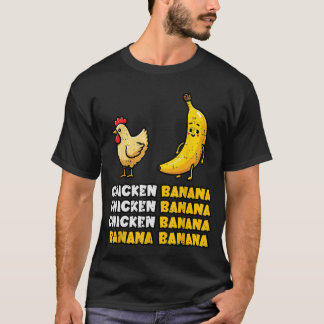 Kyckling Banan Dans Roligt Frukt Meme Flickor Kvin T Shirt