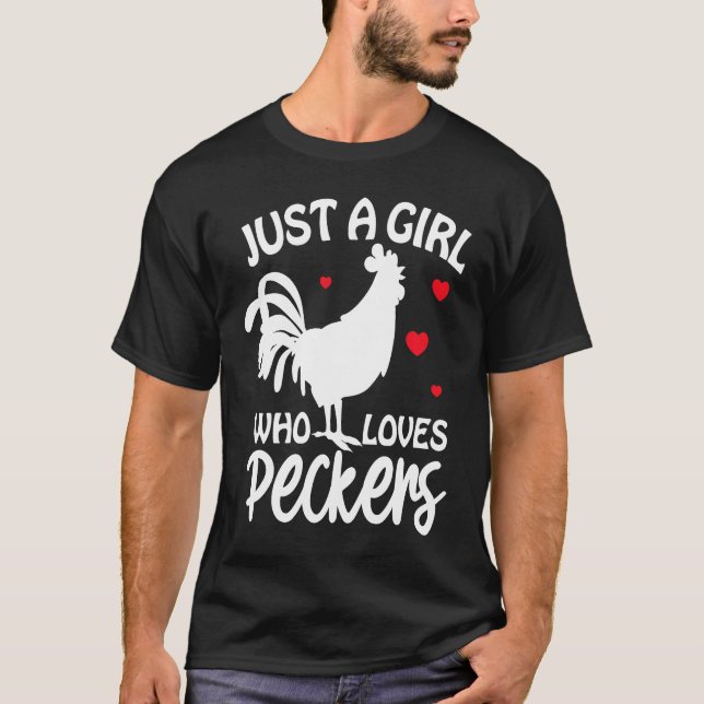 Kyckling  Bara En Tjej Som älskar Hackspettar T Shirt (Framsida)
