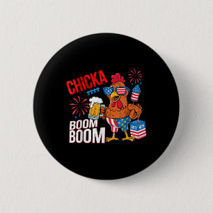 Kyckling Boom Boom Retro America Chicka Öl 4:e Jul Knapp