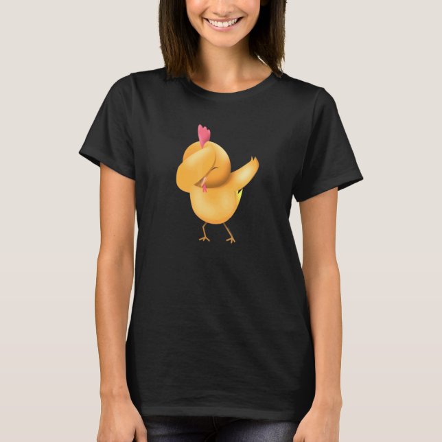 Kyckling Dab Cute Chick T Shirt (Framsida)