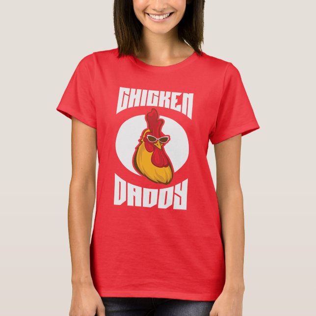 Kyckling Daddy Farmed Fjäderfä T Shirt (Framsida)