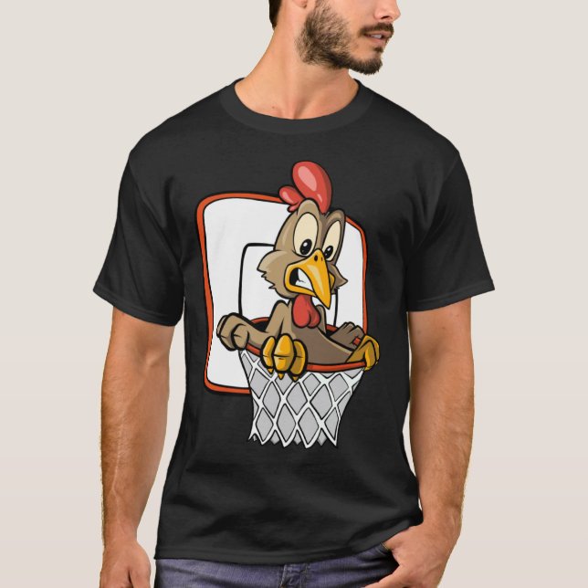 Kyckling Dunking Basketboll T Shirt (Framsida)