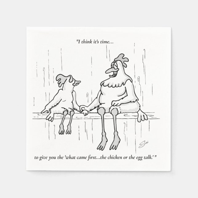 Kyckling eller ägg pappersservett (Framsidan)