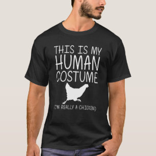 Kyckling Enkel Halloween Mänsklig Kostym Höna Fåge T Shirt