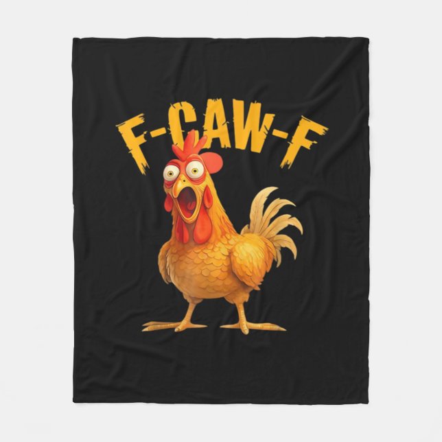 Kyckling F-Caw-F Klassisk Cool Unik Fleecefilt (Framsidan)