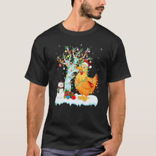 Kyckling Fågel Julgran Ljussättning Tomte Hatt Kyc T Shirt