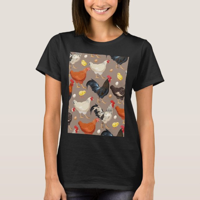 kyckling färfull mönster Active T Shirt (Framsida)