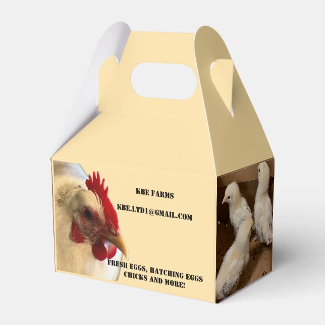 Kyckling Favor Box Presentaskar (Framsidan Sidan)