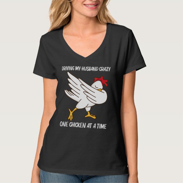 Kyckling för kvinnor mamma fjäderfä tupp ägg t shirt (Framsida)