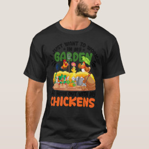 Kyckling för män kvinnor Famer Kyckling Trädgård T Shirt