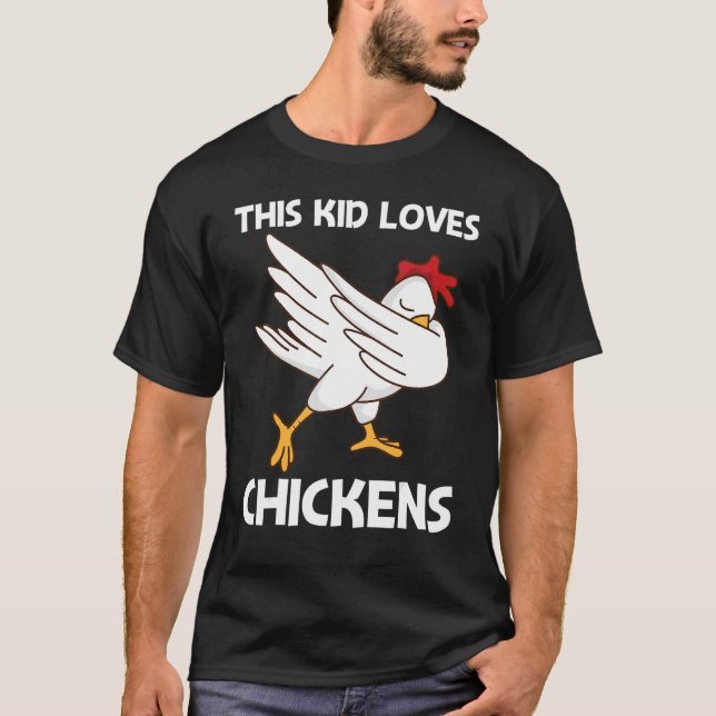Kyckling för pojkar Fågel Tupp Ägg T Shirt (Framsida)
