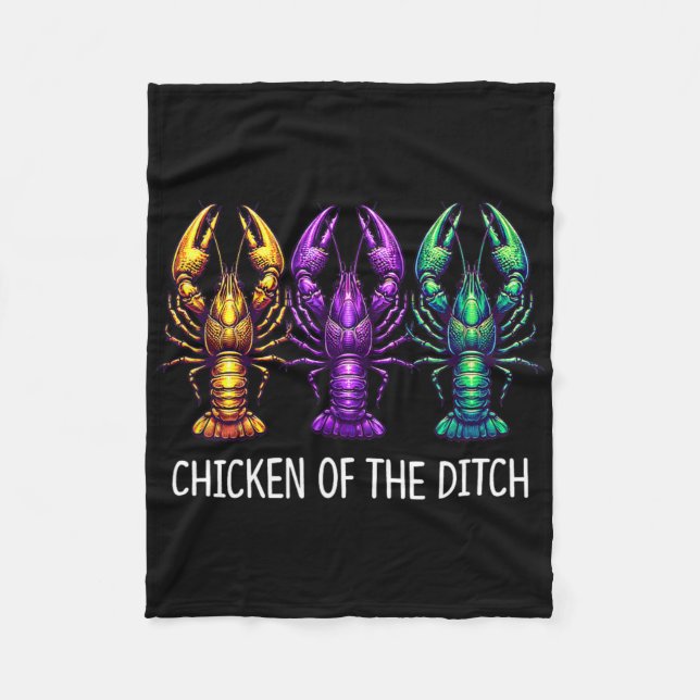 Kyckling Från Diket - Mardi Gras Cajun Kräftor - Fleecefilt (Framsidan)