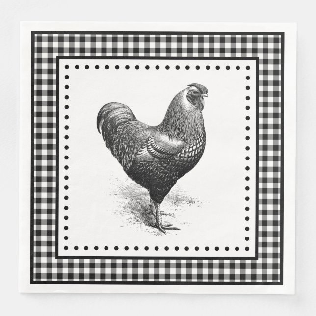 Kyckling Gingham Pappersservett (Framsida)
